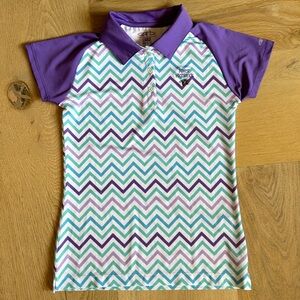 LIKE NEW, girls golf polo size 9-10. No rips, stains nor tears. Worn twice.